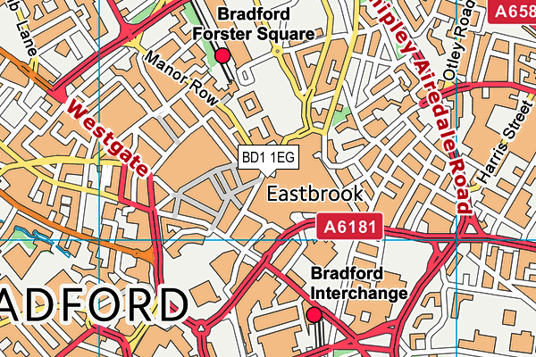 BD1 1EG map - OS VectorMap District (Ordnance Survey) BD1 1EG map - OS VectorMap District (Ordnance Survey)