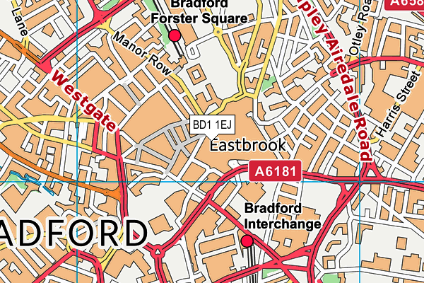 BD1 1EJ map - OS VectorMap District (Ordnance Survey) BD1 1EJ map - OS VectorMap District (Ordnance Survey)