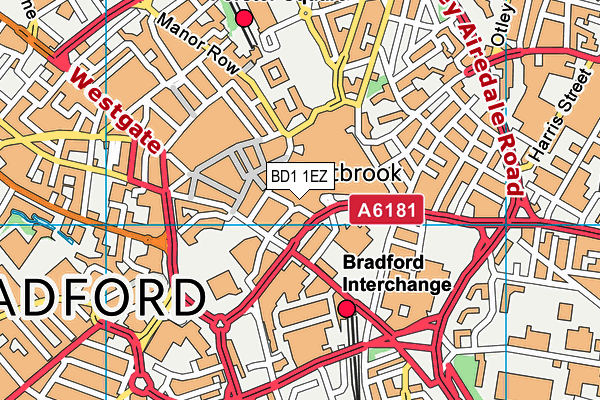 BD1 1EZ map - OS VectorMap District (Ordnance Survey) BD1 1EZ map - OS VectorMap District (Ordnance Survey)