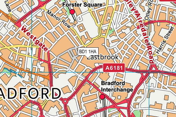 BD1 1HA map - OS VectorMap District (Ordnance Survey) BD1 1HA map - OS VectorMap District (Ordnance Survey)