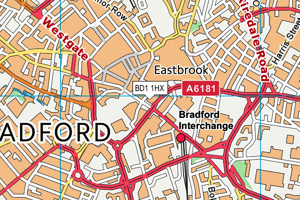 BD1 1HX map - OS VectorMap District (Ordnance Survey) BD1 1HX map - OS VectorMap District (Ordnance Survey)