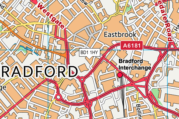 BD1 1HY map - OS VectorMap District (Ordnance Survey) BD1 1HY map - OS VectorMap District (Ordnance Survey)