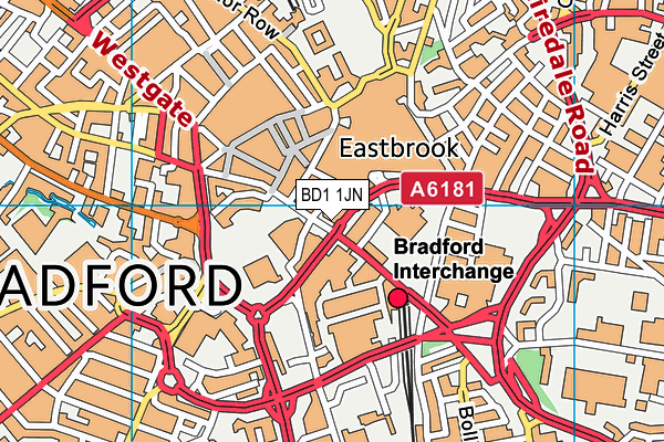 BD1 1JN map - OS VectorMap District (Ordnance Survey) BD1 1JN map - OS VectorMap District (Ordnance Survey)