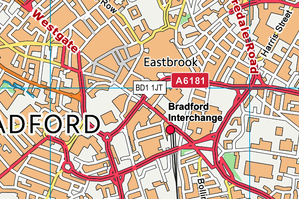 BD1 1JT map - OS VectorMap District (Ordnance Survey) BD1 1JT map - OS VectorMap District (Ordnance Survey)