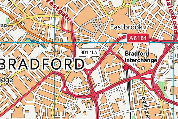 BD1 1LA map - OS VectorMap District (Ordnance Survey) BD1 1LA map - OS VectorMap District (Ordnance Survey)
