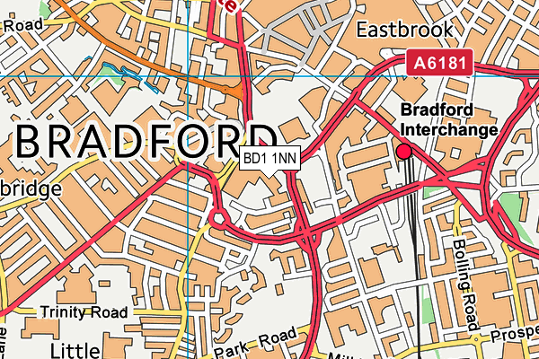 BD1 1NN map - OS VectorMap District (Ordnance Survey) BD1 1NN map - OS VectorMap District (Ordnance Survey)
