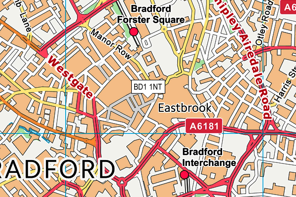 BD1 1NT map - OS VectorMap District (Ordnance Survey) BD1 1NT map - OS VectorMap District (Ordnance Survey)