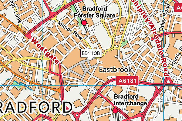 BD1 1QB map - OS VectorMap District (Ordnance Survey) BD1 1QB map - OS VectorMap District (Ordnance Survey)