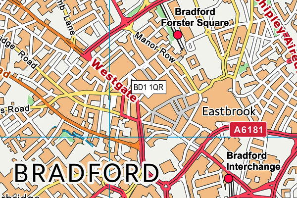 BD1 1QR map - OS VectorMap District (Ordnance Survey) BD1 1QR map - OS VectorMap District (Ordnance Survey)