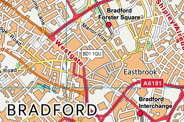 BD1 1QU map - OS VectorMap District (Ordnance Survey) BD1 1QU map - OS VectorMap District (Ordnance Survey)
