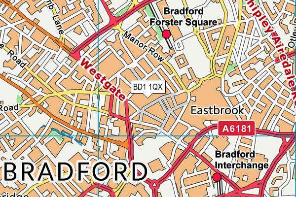 BD1 1QX map - OS VectorMap District (Ordnance Survey) BD1 1QX map - OS VectorMap District (Ordnance Survey)