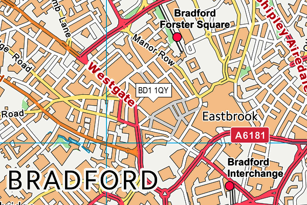 BD1 1QY map - OS VectorMap District (Ordnance Survey) BD1 1QY map - OS VectorMap District (Ordnance Survey)