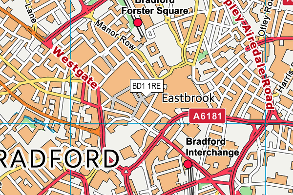 BD1 1RE map - OS VectorMap District (Ordnance Survey) BD1 1RE map - OS VectorMap District (Ordnance Survey)