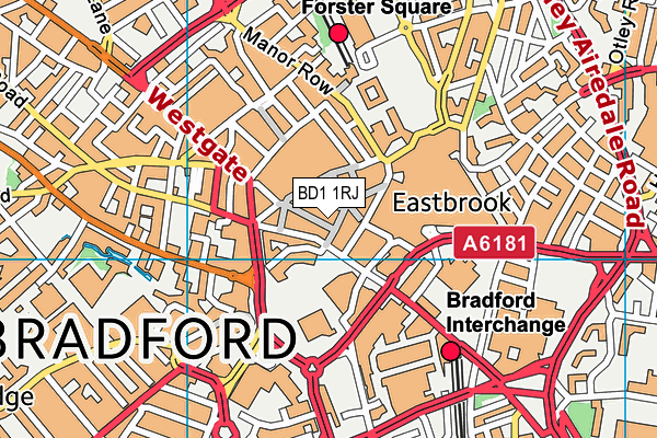 BD1 1RJ map - OS VectorMap District (Ordnance Survey) BD1 1RJ map - OS VectorMap District (Ordnance Survey)