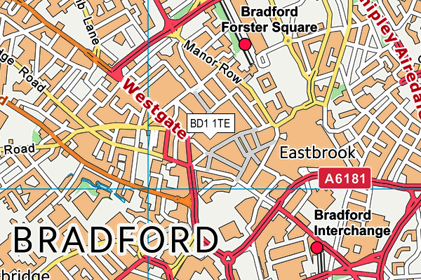 BD1 1TE map - OS VectorMap District (Ordnance Survey) BD1 1TE map - OS VectorMap District (Ordnance Survey)