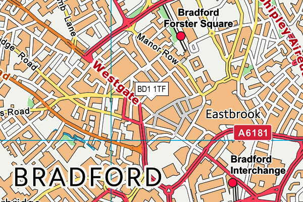 BD1 1TF map - OS VectorMap District (Ordnance Survey) BD1 1TF map - OS VectorMap District (Ordnance Survey)