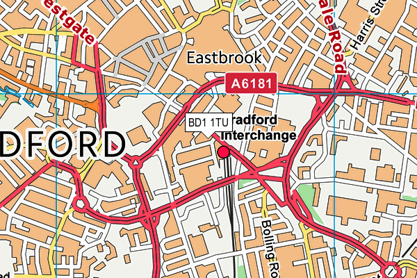 BD1 1TU map - OS VectorMap District (Ordnance Survey) BD1 1TU map - OS VectorMap District (Ordnance Survey)