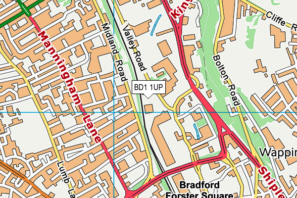BD1 1UP map - OS VectorMap District (Ordnance Survey) BD1 1UP map - OS VectorMap District (Ordnance Survey)