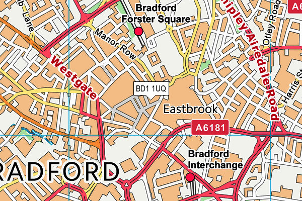 BD1 1UQ map - OS VectorMap District (Ordnance Survey) BD1 1UQ map - OS VectorMap District (Ordnance Survey)