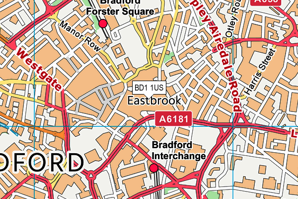 BD1 1US map - OS VectorMap District (Ordnance Survey) BD1 1US map - OS VectorMap District (Ordnance Survey)