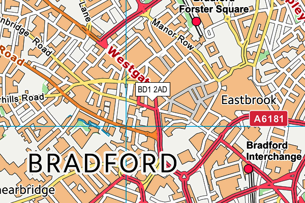 BD1 2AD map - OS VectorMap District (Ordnance Survey) BD1 2AD map - OS VectorMap District (Ordnance Survey)