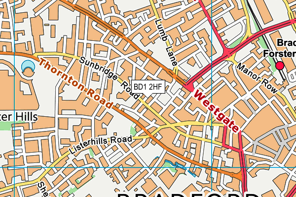 BD1 2HF map - OS VectorMap District (Ordnance Survey) BD1 2HF map - OS VectorMap District (Ordnance Survey)