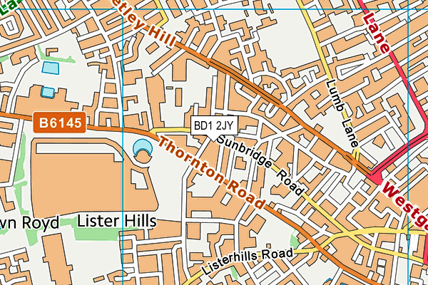 BD1 2JY map - OS VectorMap District (Ordnance Survey) BD1 2JY map - OS VectorMap District (Ordnance Survey)