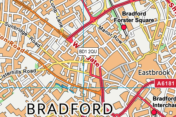 BD1 2QU map - OS VectorMap District (Ordnance Survey) BD1 2QU map - OS VectorMap District (Ordnance Survey)