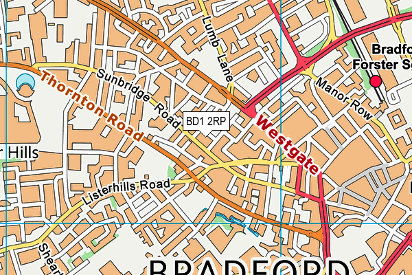BD1 2RP map - OS VectorMap District (Ordnance Survey) BD1 2RP map - OS VectorMap District (Ordnance Survey)