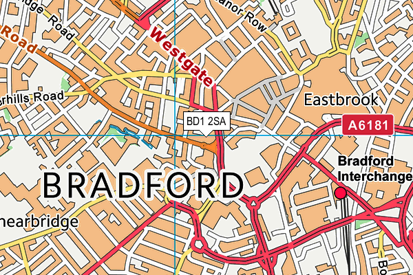 BD1 2SA map - OS VectorMap District (Ordnance Survey) BD1 2SA map - OS VectorMap District (Ordnance Survey)
