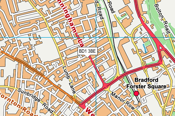 BD1 3BE map - OS VectorMap District (Ordnance Survey) BD1 3BE map - OS VectorMap District (Ordnance Survey)