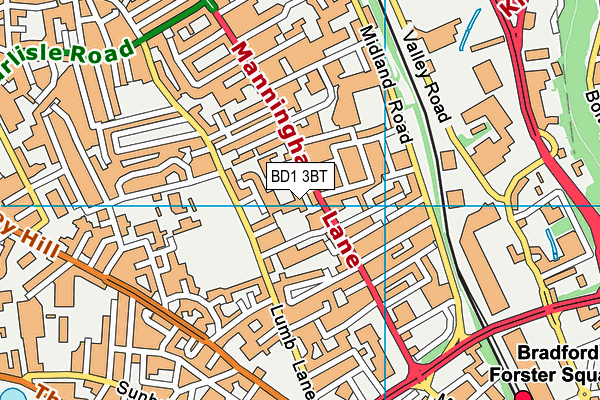 BD1 3BT map - OS VectorMap District (Ordnance Survey) BD1 3BT map - OS VectorMap District (Ordnance Survey)