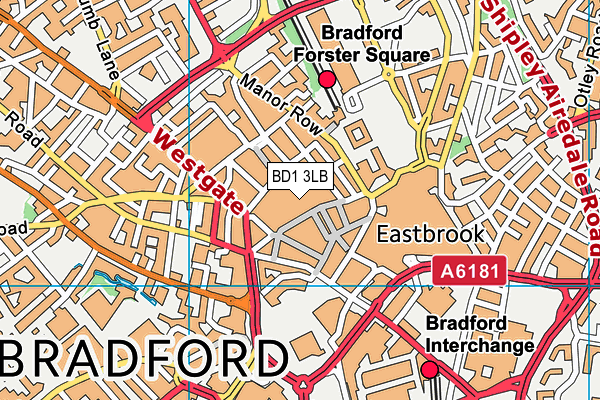 BD1 3LB map - OS VectorMap District (Ordnance Survey) BD1 3LB map - OS VectorMap District (Ordnance Survey)