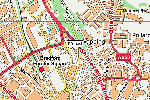 BD1 4AJ map - OS VectorMap District (Ordnance Survey) BD1 4AJ map - OS VectorMap District (Ordnance Survey)