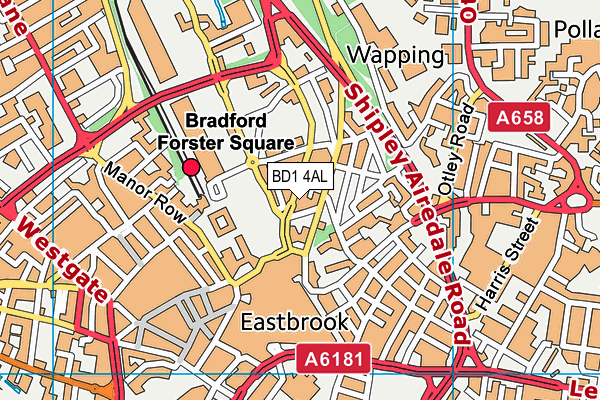BD1 4AL map - OS VectorMap District (Ordnance Survey) BD1 4AL map - OS VectorMap District (Ordnance Survey)