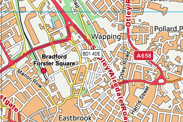 BD1 4DE map - OS VectorMap District (Ordnance Survey) BD1 4DE map - OS VectorMap District (Ordnance Survey)