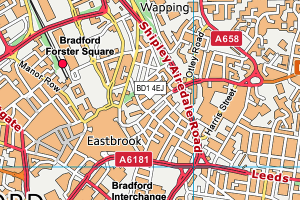 BD1 4EJ map - OS VectorMap District (Ordnance Survey) BD1 4EJ map - OS VectorMap District (Ordnance Survey)