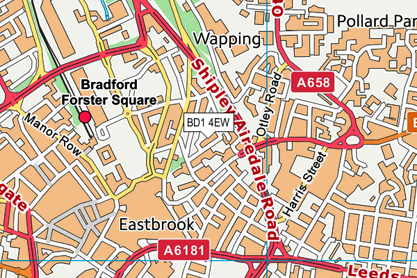 BD1 4EW map - OS VectorMap District (Ordnance Survey) BD1 4EW map - OS VectorMap District (Ordnance Survey)