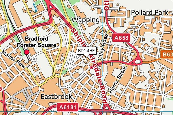 BD1 4HF map - OS VectorMap District (Ordnance Survey) BD1 4HF map - OS VectorMap District (Ordnance Survey)