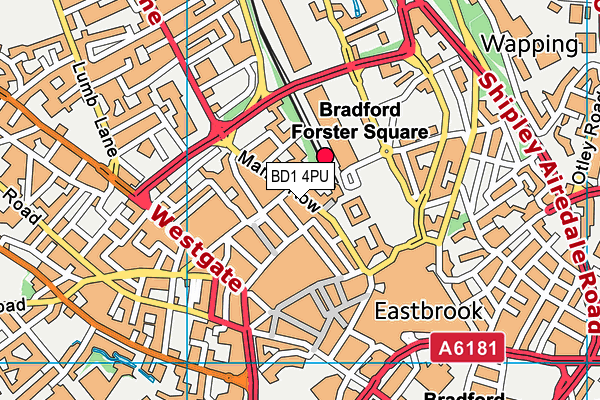 BD1 4PU map - OS VectorMap District (Ordnance Survey) BD1 4PU map - OS VectorMap District (Ordnance Survey)