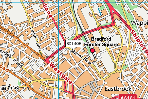 BD1 4QE map - OS VectorMap District (Ordnance Survey) BD1 4QE map - OS VectorMap District (Ordnance Survey)