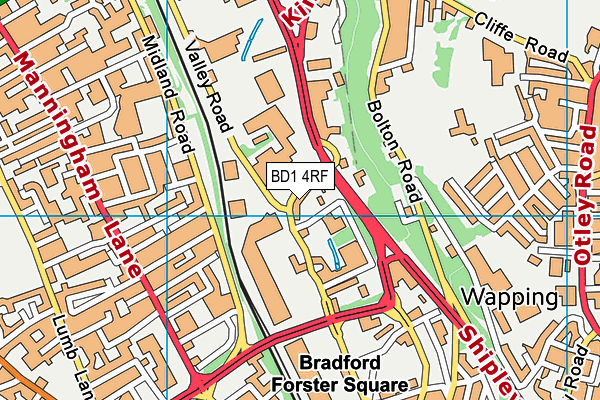BD1 4RF map - OS VectorMap District (Ordnance Survey) BD1 4RF map - OS VectorMap District (Ordnance Survey)
