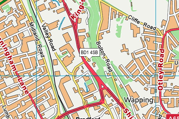BD1 4SB map - OS VectorMap District (Ordnance Survey) BD1 4SB map - OS VectorMap District (Ordnance Survey)
