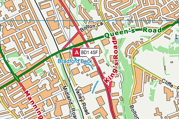 BD1 4SF map - OS VectorMap District (Ordnance Survey) BD1 4SF map - OS VectorMap District (Ordnance Survey)