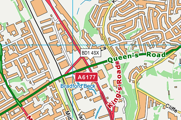 BD1 4SX map - OS VectorMap District (Ordnance Survey) BD1 4SX map - OS VectorMap District (Ordnance Survey)