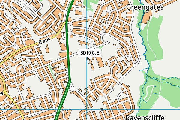 BD10 0JE map - OS VectorMap District (Ordnance Survey) BD10 0JE map - OS VectorMap District (Ordnance Survey)
