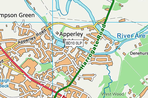 BD10 0LP map - OS VectorMap District (Ordnance Survey) BD10 0LP map - OS VectorMap District (Ordnance Survey)