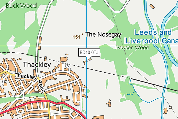 BD10 0TJ map - OS VectorMap District (Ordnance Survey) BD10 0TJ map - OS VectorMap District (Ordnance Survey)