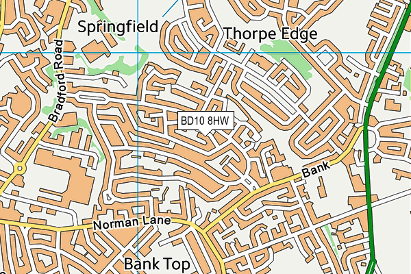 BD10 8HW map - OS VectorMap District (Ordnance Survey) BD10 8HW map - OS VectorMap District (Ordnance Survey)
