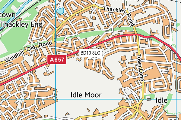 BD10 8LG map - OS VectorMap District (Ordnance Survey) BD10 8LG map - OS VectorMap District (Ordnance Survey)